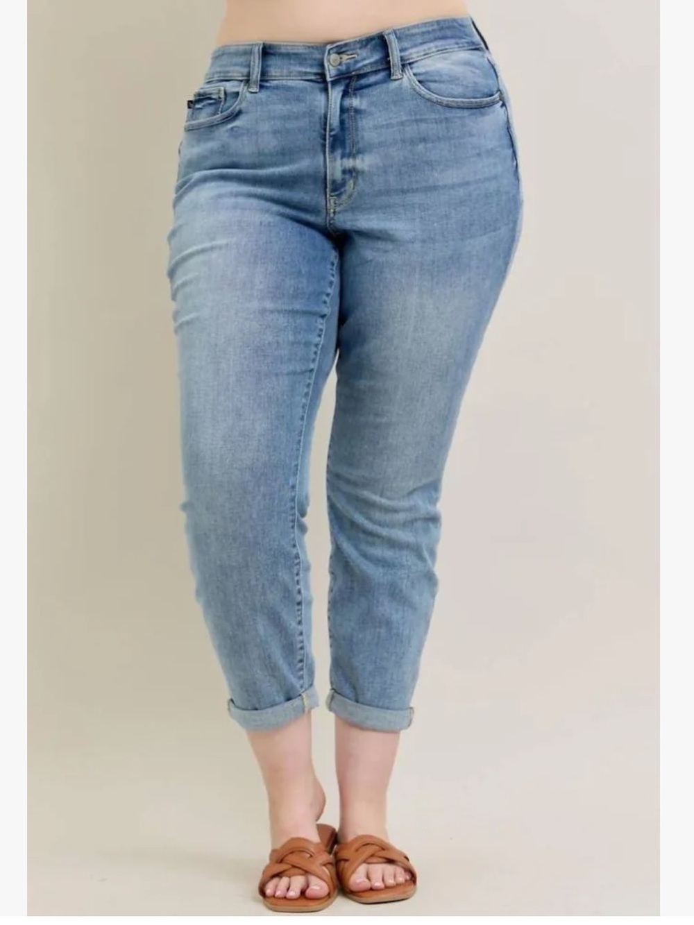 Judy Blue The Bleach Boys Midrise Boyfriend Jeans in Curvy NTW Size 24W - Picture 5 of 16